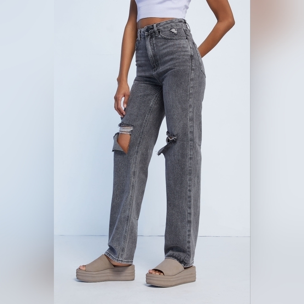 Pacsun Washed Ripped '90s Boyfriend Jeans, Color Washed Black Size 26 - Picture 2 of 16